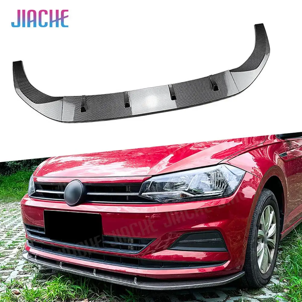 JIACHE For Volkswagen Polo MK6 2018 + Front Bumper Lip Front Shovel Front Bumper Lower Chin Spoiler Wing Splitter Diffuser
