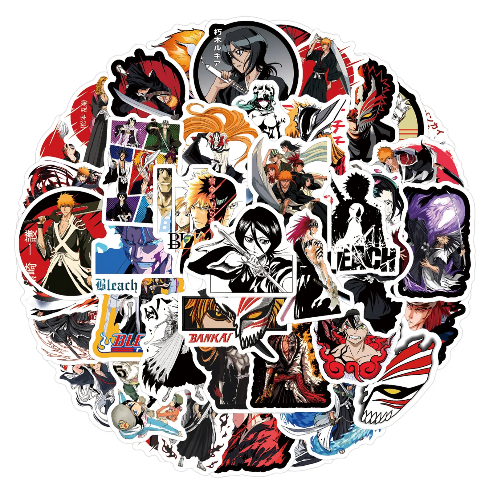 10/60PCS BLEACH Role Cartoon Stickers Japan Comics Graffiti Decoration Notebook Mobile Guitar Suitcase Skateboard Toys Decals