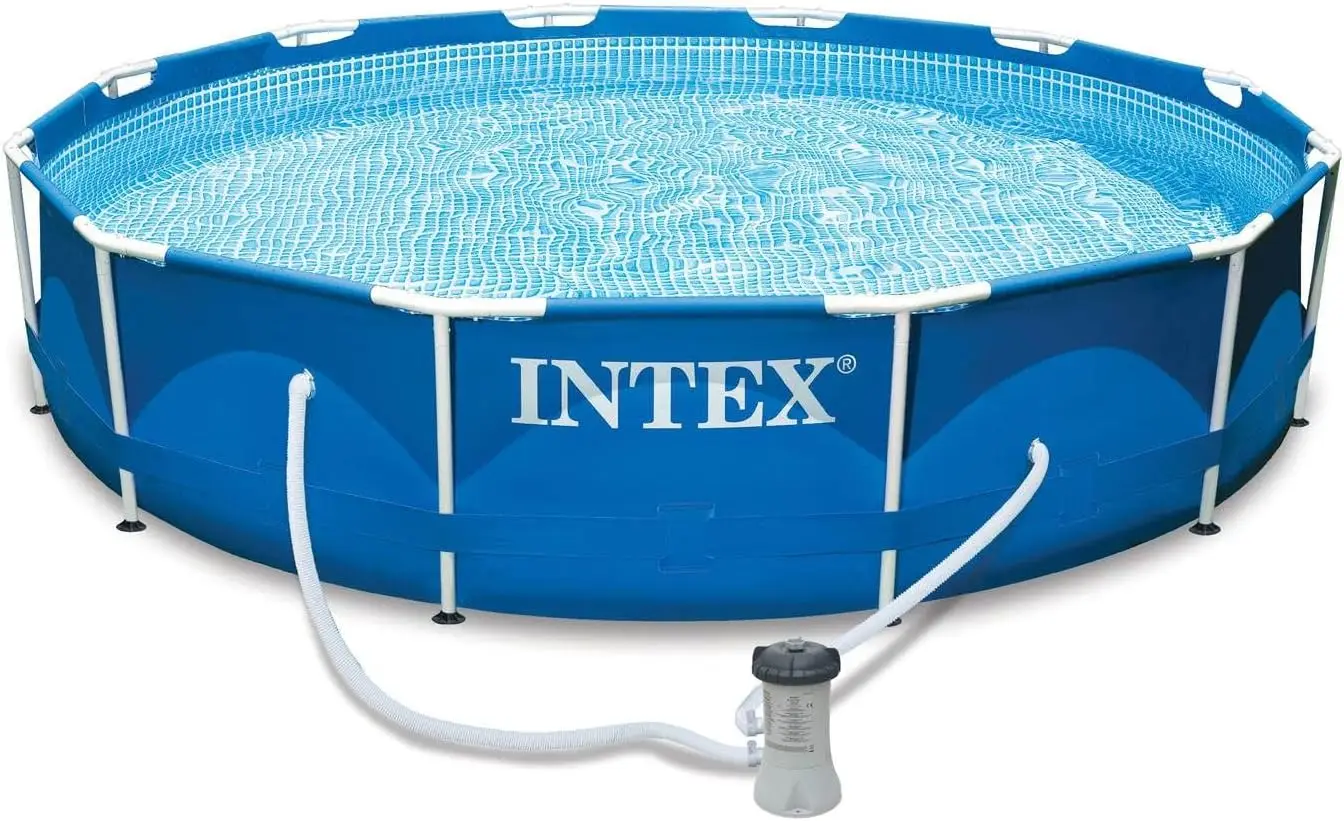 Intex 12ft X 30in Metalen Frame Bovengronds Rond Familiezwembad Set En Pomp