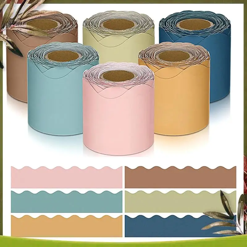 ABDW-12 Rotoli Bordi per aula a colori da 196,8 piedi per bacheca Bacheca smerlata per la decorazione del tabellone dell'aula