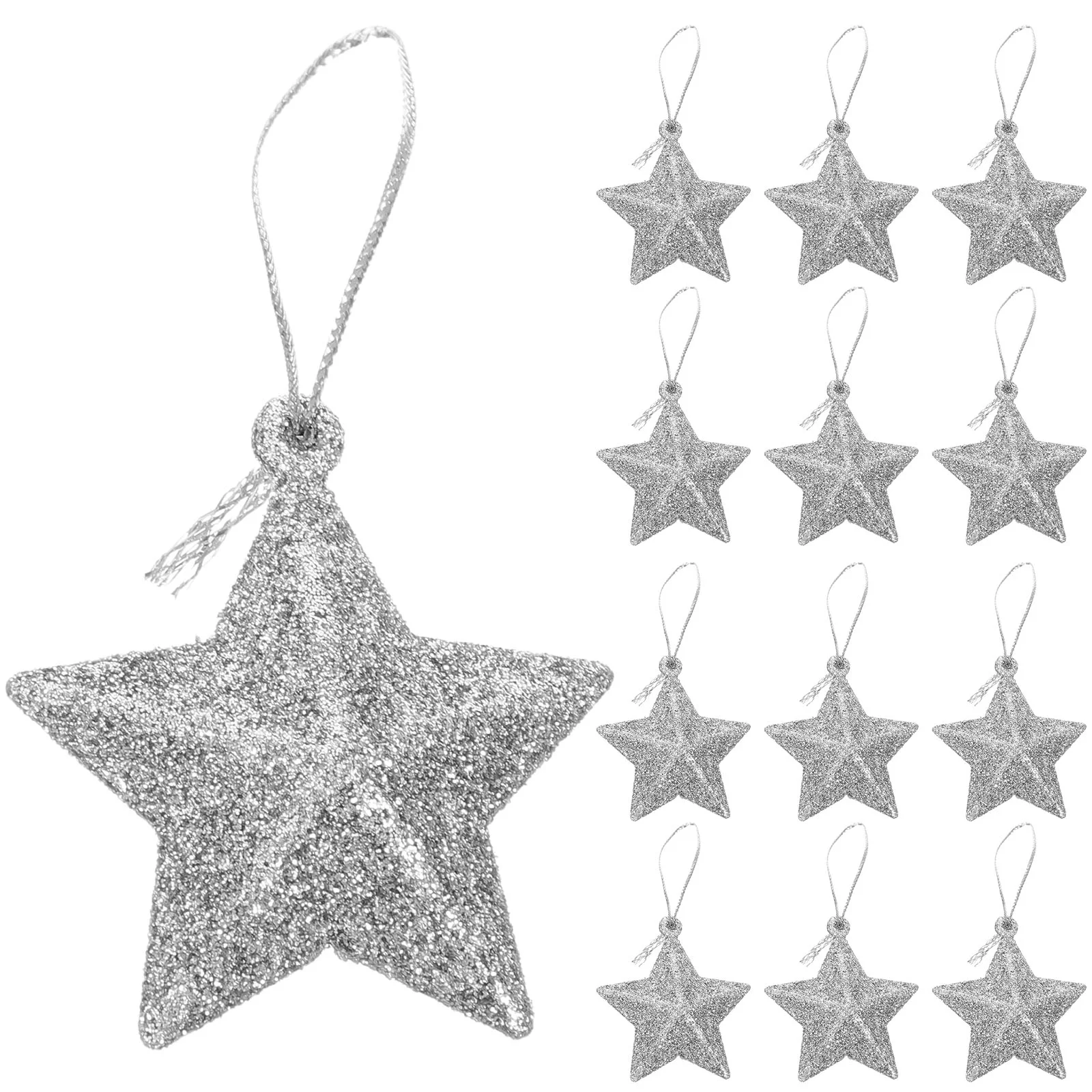 

24 Pcs Pentagram Christmas Tree PVC Pendants Xmas Party Ornaments for Adorns Delicate Decors Props Five-pointed