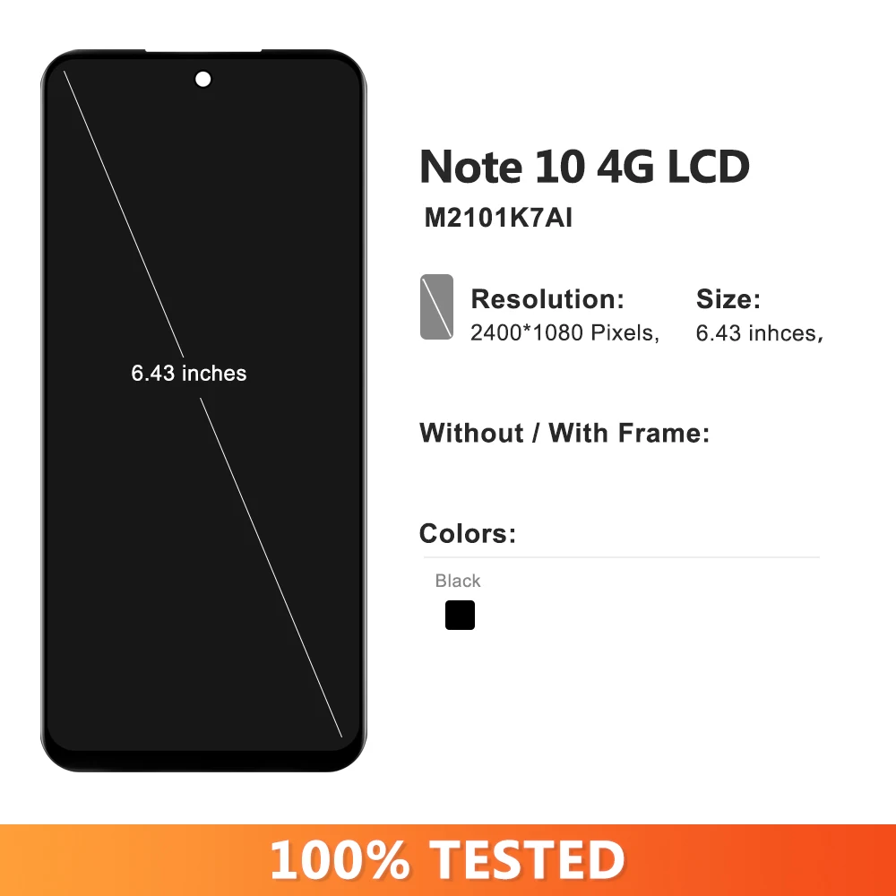 Screen For Xiaomi Redmi Note 10 4G M2101K7AI M2101K7BG Lcd Display Touch Screen Digitizer Assembly For redmi note 10S Display