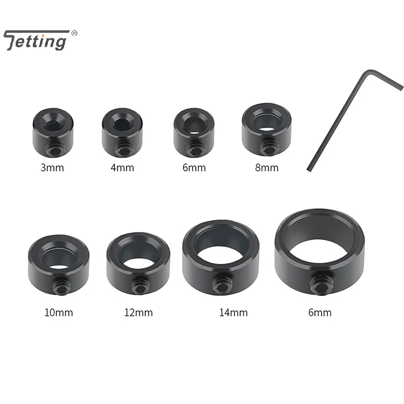 Drill Stoper Collar Set Stop Bit Ring Shaft Limit Metric Lock Steel Press Depth Ajustable Positioner Hole Guide Woodwork Tool