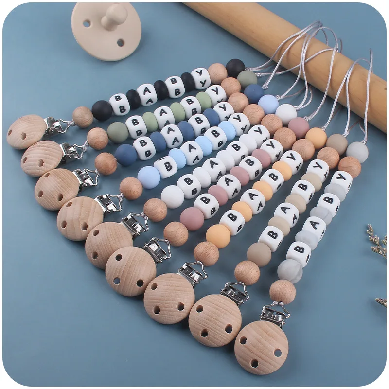 

Baby Custom Pacifier Clips Personalized Name Teethers Toys Dummy Nipples Holder Clip Chain Babies Accessories Newborn Chew Gifts