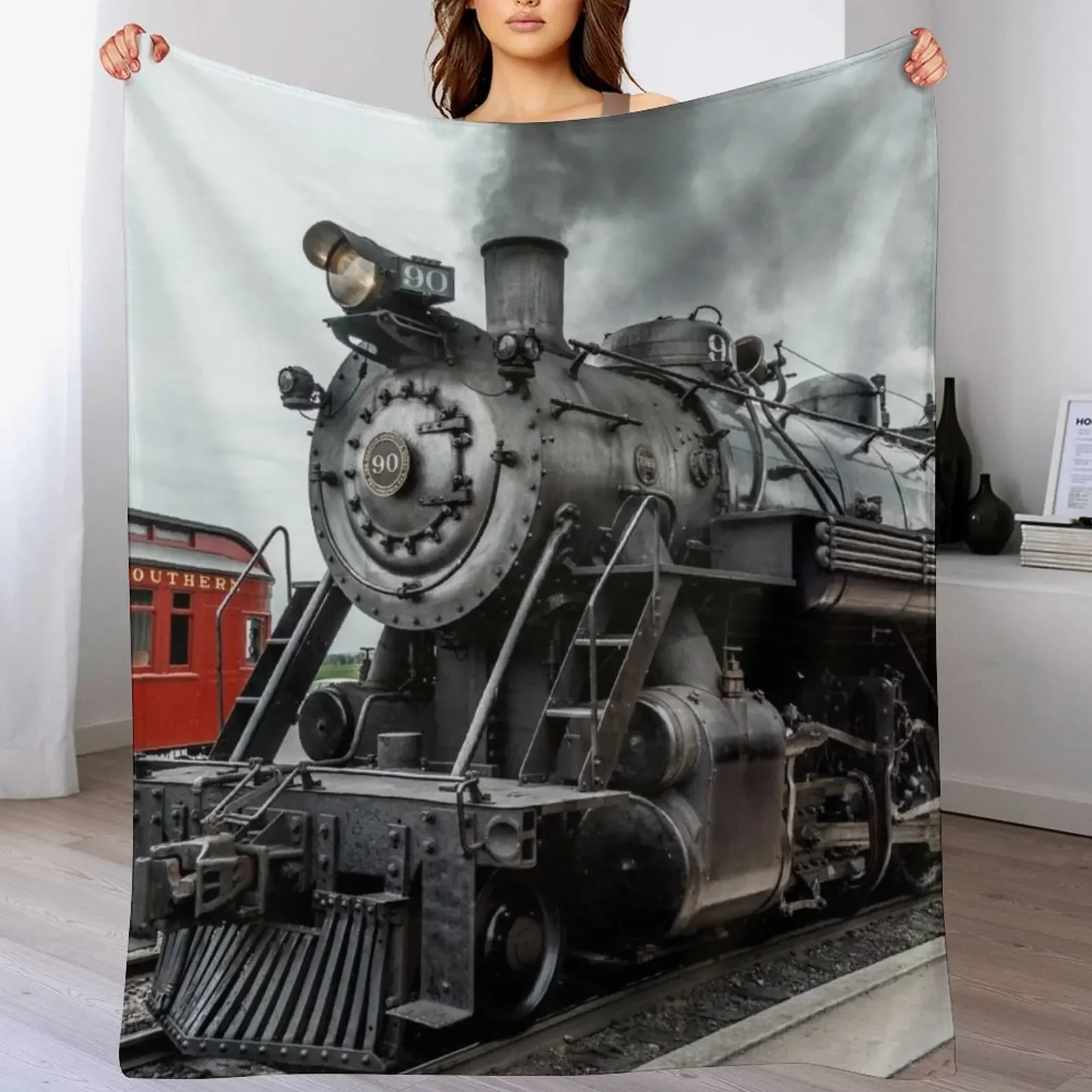 

Strasburg Locomotive Throw Blanket warm for winter Decorative Sofa Blankets