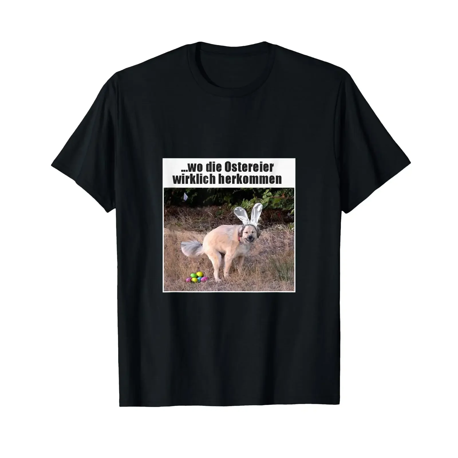 Ostereier Herkunft Hund Hase Meme T Shirt Lustig Fun vintage Washed homme designer clothes Stylish Versatile Comfortable
