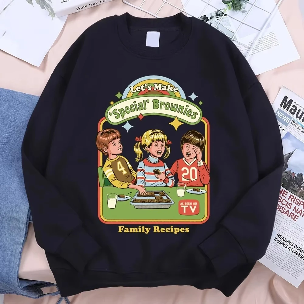 

Давайте сделаем брауни, семейные рецепты, толстовка с принтом комиксов для мужчин и женщин, уличная одежда в японском стиле, модная толстовка в стиле Харадзюку, флисовый капюшон