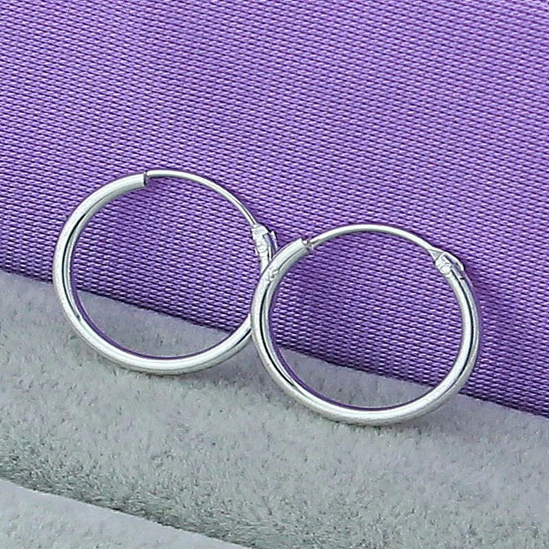 

925 Sterling Silver Small Polished Round Circle Stud Earrings For Women Wedding Party Gift Accessories Fashion Jewelry