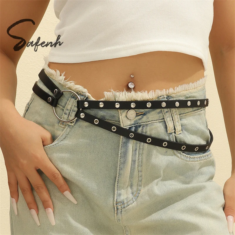 Studd Belt Women's Embellishment Fashionable Versatile Belts Personality Elastic Elastic Waistband Wide Punk Style Waist Belt