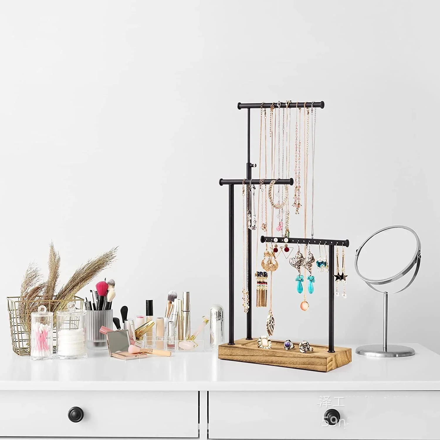 Jewelry storage rack ultra-high multi-layer necklace stand, jewelry rack ironwork multi-functional necklace display stand