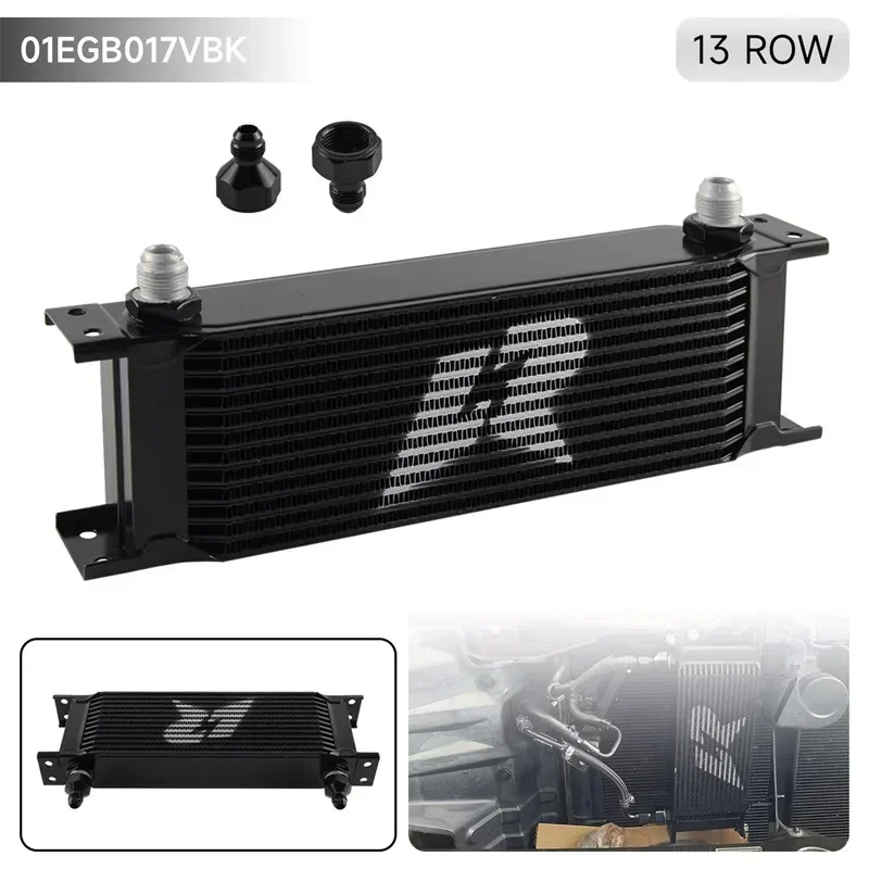 Universal Stacked Plate Oil Cooler 13 Row AN8 AN6 Adapter Transmission Engine Aluminium Radiator 248MM 3/4