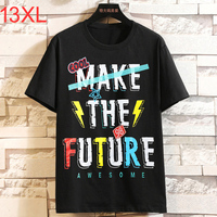 Summer Plus Size Letter O Neck Short Sleeve T-shirt Trendy Men's Casual Loose Short Sleeve 15XL 200kg t shirt men