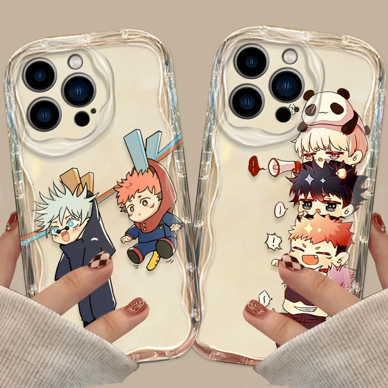 Jujutsu Kaisen Satoru Gojo Cover per Apple iPhone 15 14 13 12 11 Pro X XR XS Max Plus 8 7 Plus SE Wave Oil Phone Case