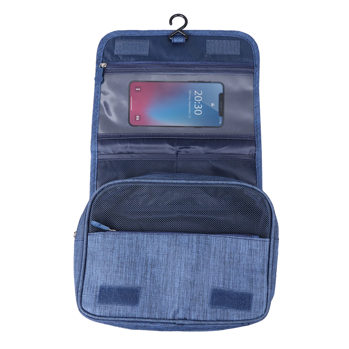 

1pc Portable Waterproof Toiletry Bag with Hook for Travel Camping Hiking Business Trip Makeup Storage Organizer Pouch
