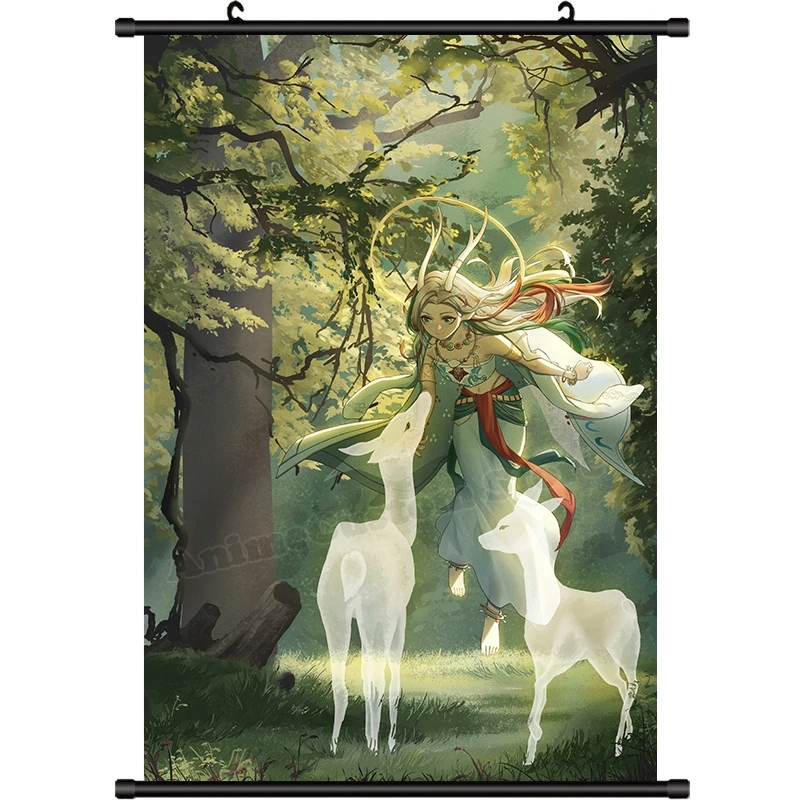 Game Anime Arknights Nine-colored Deer HD Wall Scroll Roll Painting Poster Hanging Picture Poster Home Decor Cosplay Gift