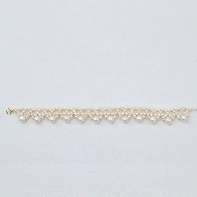 2024 Fashion Retro Chic Freshwater Pearl Bracelet 14K Gold Plated Adjustable for Christmas Wedding or Party GIA Certified