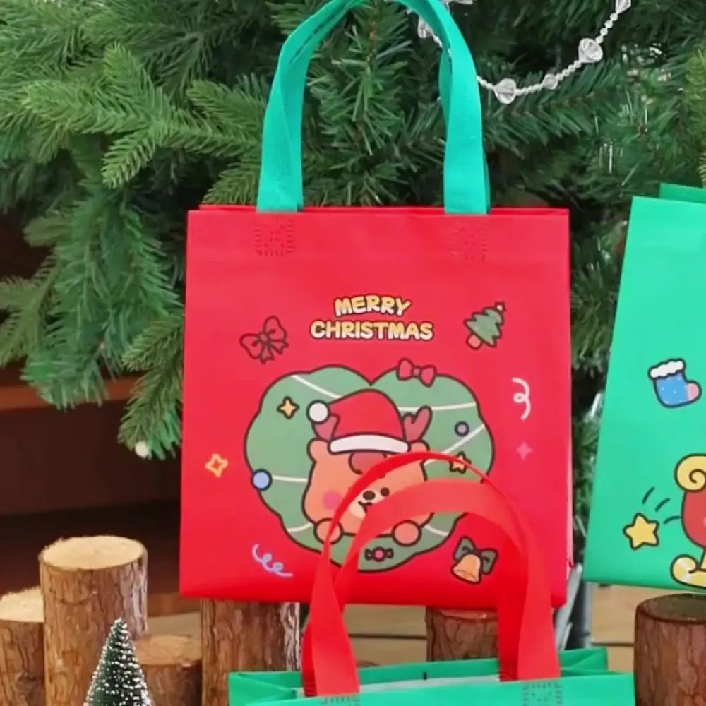 

Portable Christmas Storage Bag Large Capacity Cartoon Pattern Candy Bag Casual Handbag