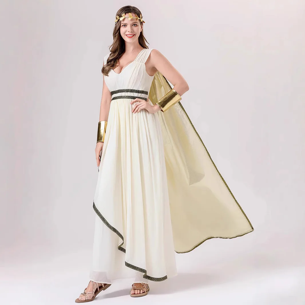 Costume da spettacolo teatrale del Godd Dr medievale loween Queen Ele Antico eek Sle Faion da donna Tradizionale Ethn...