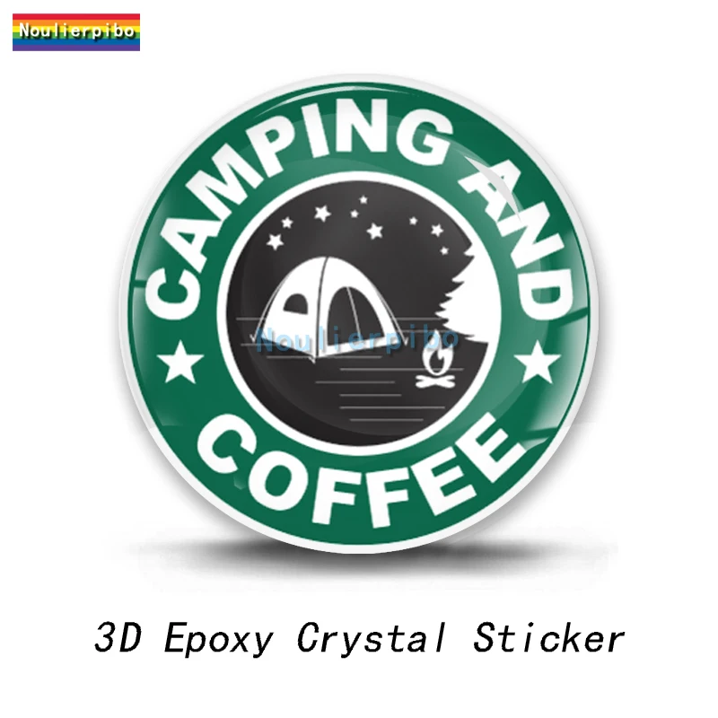 3D Creative Stereo Dome Sticker Epoxy Adventure Awaits Decal Die Cut Vinyl Camping Car Decoration Motorcycle Helmet Piano Decal