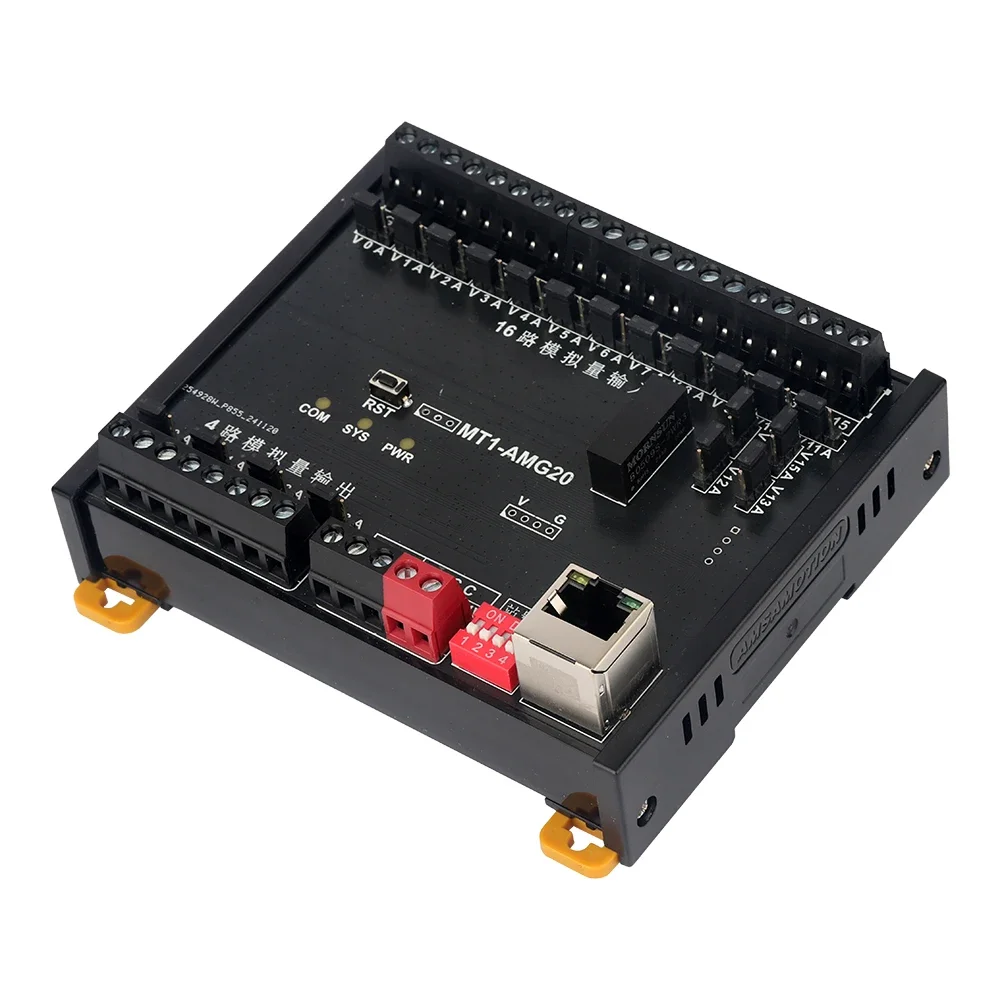 AMSAMOTION Simple Version MODBUS TCP IO Module MT1-AMG20 16AI 4AO Analog Output Input Convert Acquisition JY-MODBUS