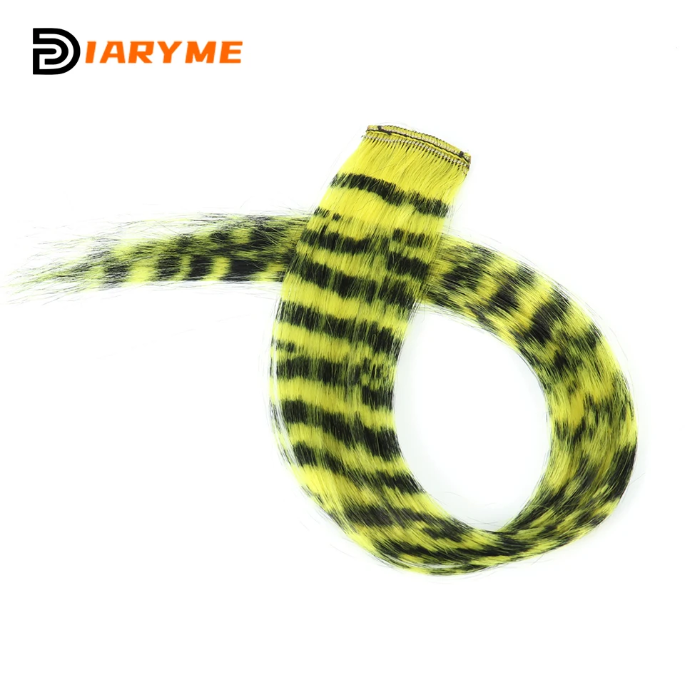 Synthetic One Card Hair Extension Wig Hair For Women Long Straight Clip-in Colored Zebra Line Feather Hair Extensions Fake Hair