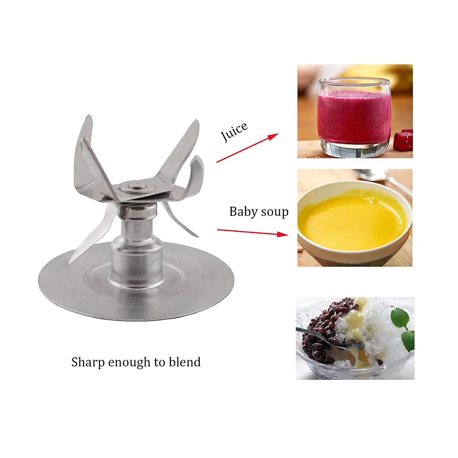 A09G-ใบมีดเครื่องปั่นพร้อมการเปลี่ยนข้อต่อสําหรับชิ้นส่วน Oster Osterizer,ใบมีดฟิวชั่น 6 จุดพร้อมชุดข้อต่อ