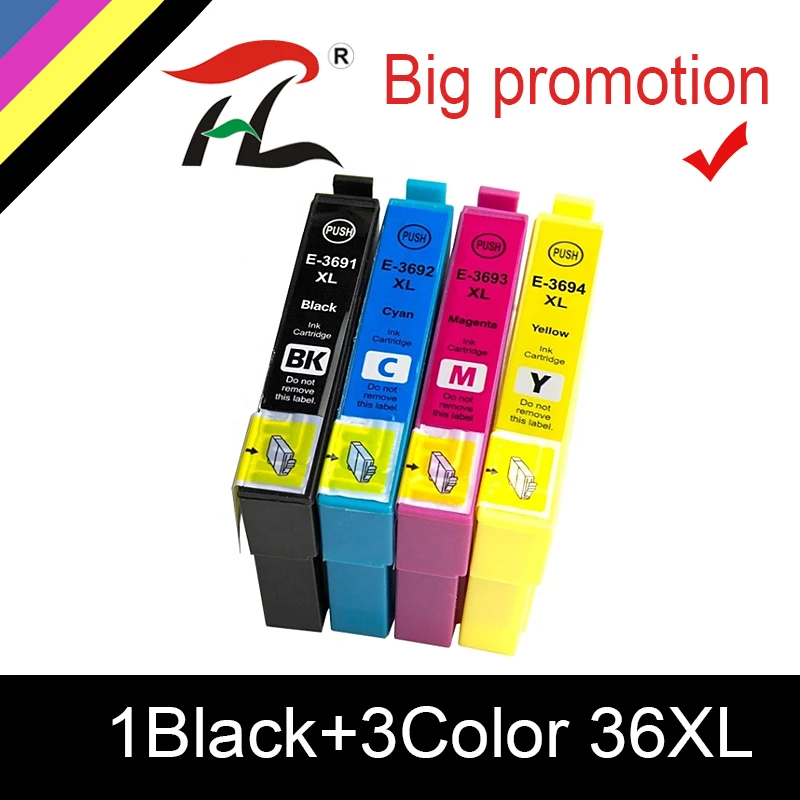 

HTL Compatible for Epson 36XL T3691 T3692 T3693 T3694 ink cartridge for XP-235a XP-332a XP-325a printer