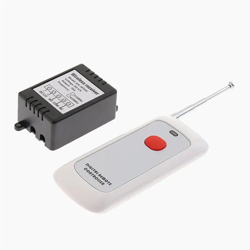 A13E-DC 12V 10A Relay Receiver 433Mhz Wireless RF Switch Long Range Single Channel Wireless Remote Control Switch