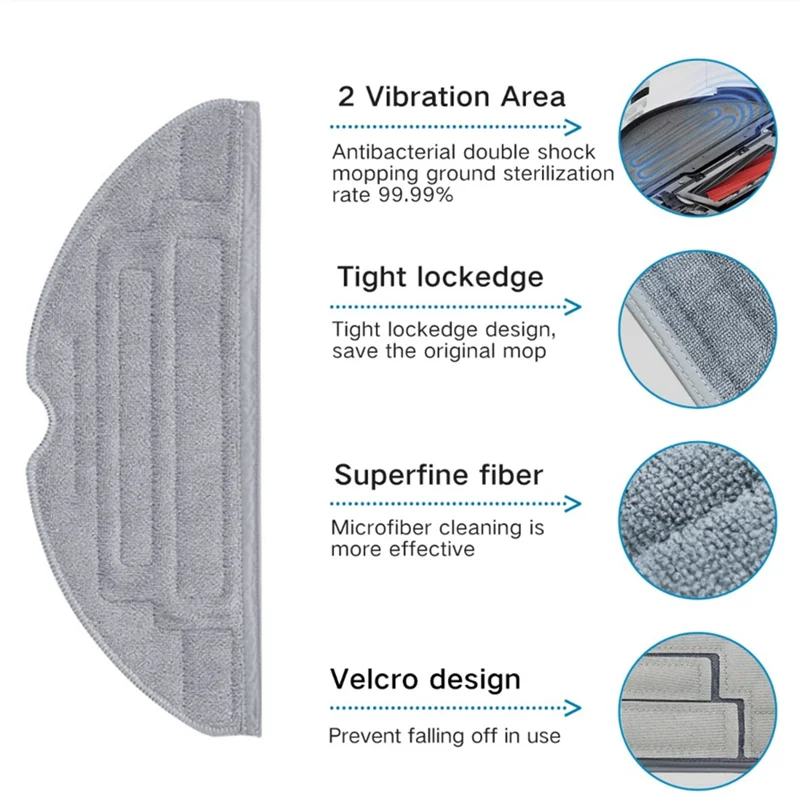 10PCS for Xiaomi Roborock S8 /S8 Pro Ultra /S8+ Vacuum Cleaner Parts Double Main Side Brushes Mop Cloths HEPA Filters