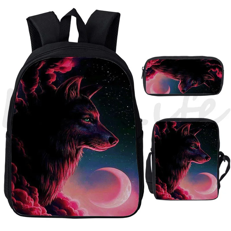 

Animal Lion Wolf Backpack boys girls school Bags Students Book Bags kids School Bag gifts Teens Travel Rucksack School Mochilas