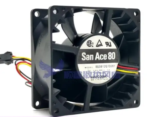 

SANYO DENKI 9G0812G1D061 DC 12V 1.1A 80x80x38mm 3-Wire Server Cooling Fan