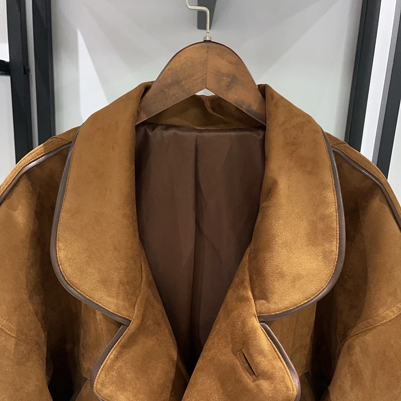 カレフルレザー ジャケット レディース テーラード エイプ モーターサイクル スレカラー フリップ PUレザー オートバイ アウター フレンチスレ ルーズフィット