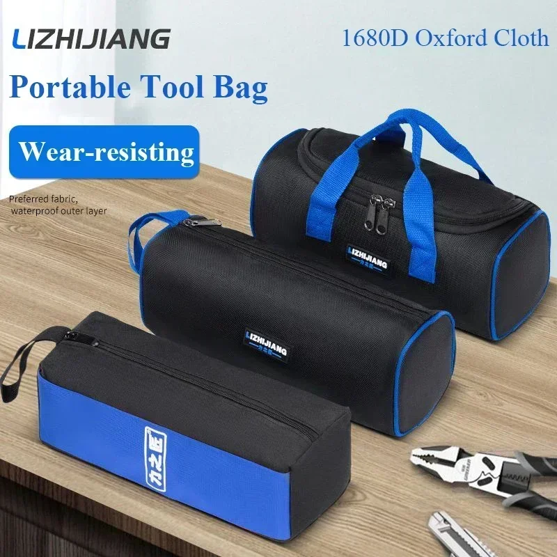 Waterproof Oxford Fabric Tool Bag Organizer, Wear Resistant Portable Pouch for Plumber Electrician, Durable Screwdriver Case