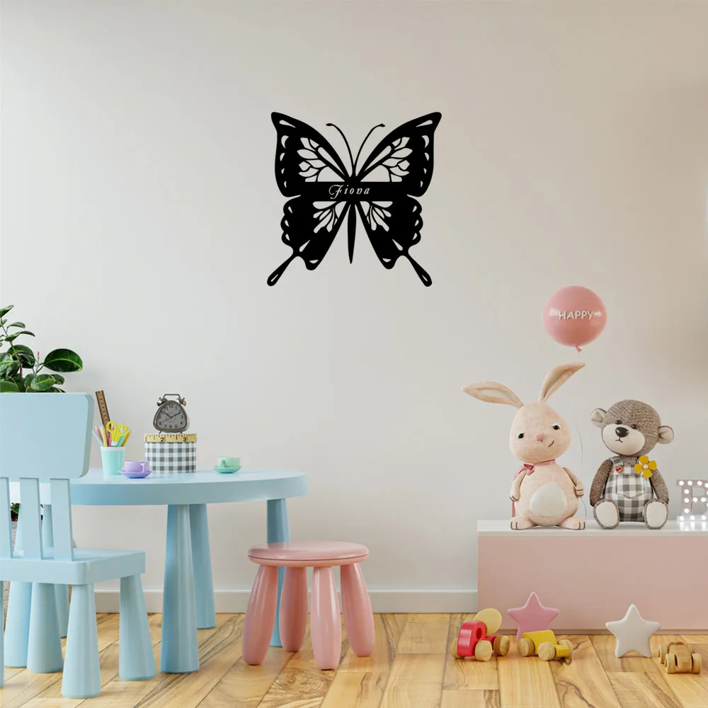 Autocollant mural papillon personnalisable avec texte, autocollant mural moderne pour salle d'étude, décalcomanie murale en vinyle, 1 pièce, offre spéciale
