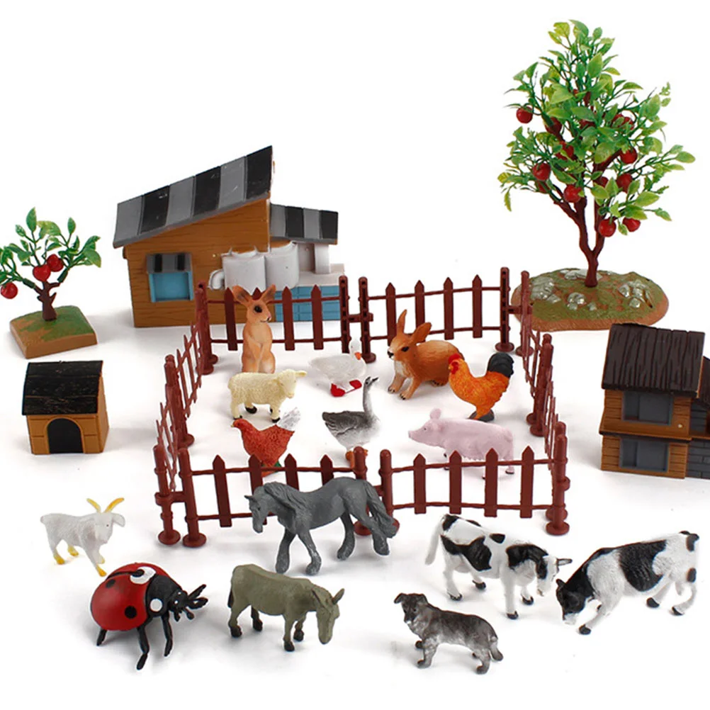 Animal Model Mini Farm Adornment Simulation Miniature Toy Plastic Scene Accessory Figurine Toys Toddler