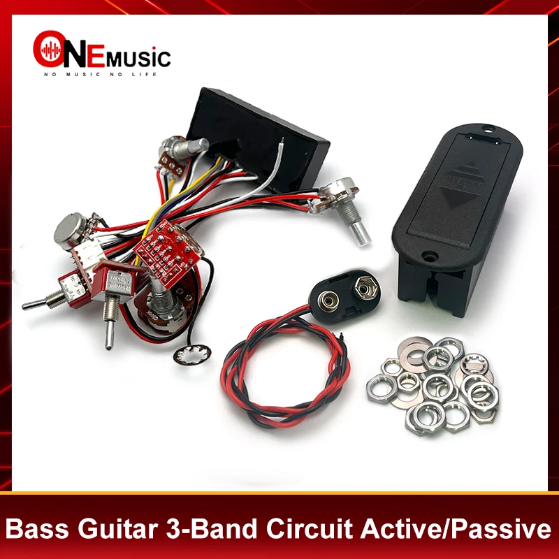 Pre-wired Bass Guitar Circuit Active/Passive Switchable EQ Bass Preamp Circuit 3 Band Bass Circuit