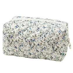 NKYF003 Small Travel Floral Cosmetic Bag Cute Pouch,Cotton Makeup Brushes Storage Bag for Women