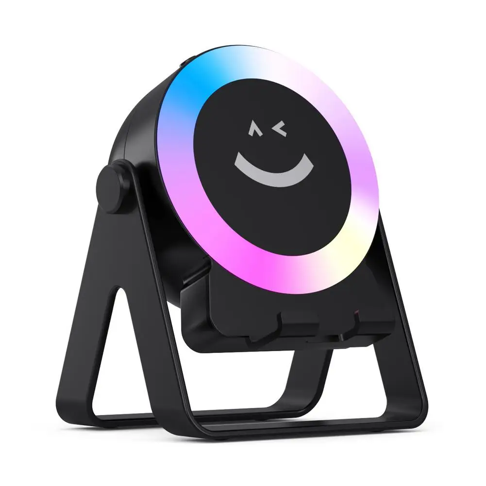 Smart Sensing Bluetooth Speaker Phone Holder with Cool Led Colorful Mood Wireless Speaker Stand 360° Rotating
