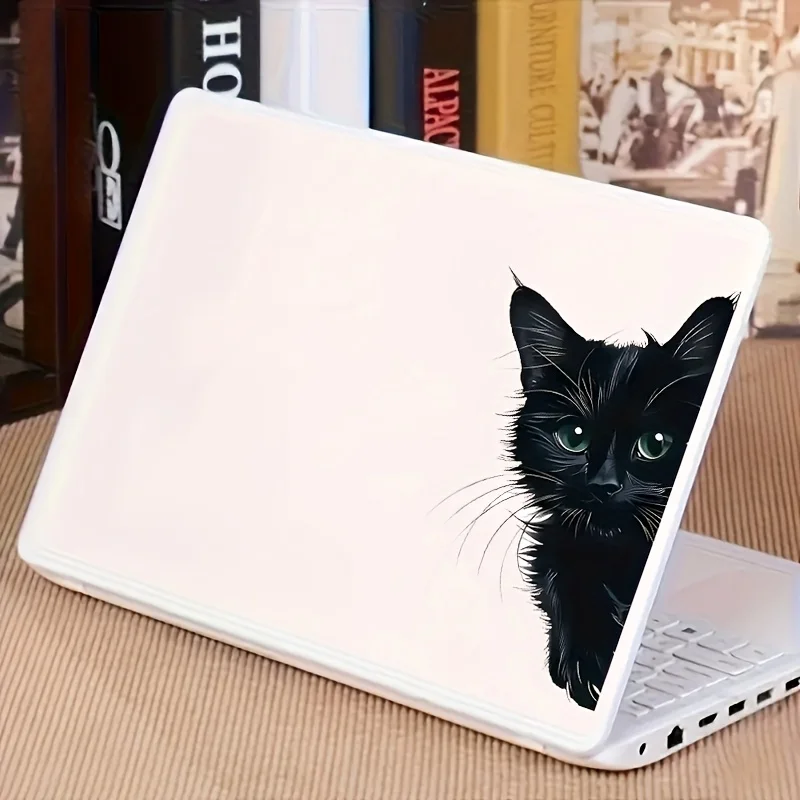 1pc Realistic Hand-Drawn Black Cat Peeking Vinyl Sticker Waterproof Decal for Car Motorcycle Laptop Window