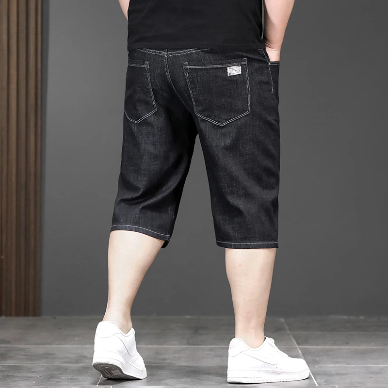 New Oversized 44 46 48 Denim Short Pants For Men High Quality Brand Summer Short Jeans For Chubby Pants Loose Large Size Short