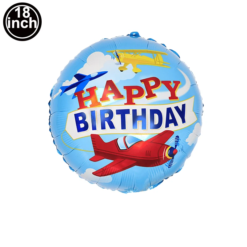 Palloncino da combattimento cielo blu nuvole bianche palloncini Foil Boy Airplane tema da viaggio decorazioni per feste di compleanno forniture Baby Shower Decor