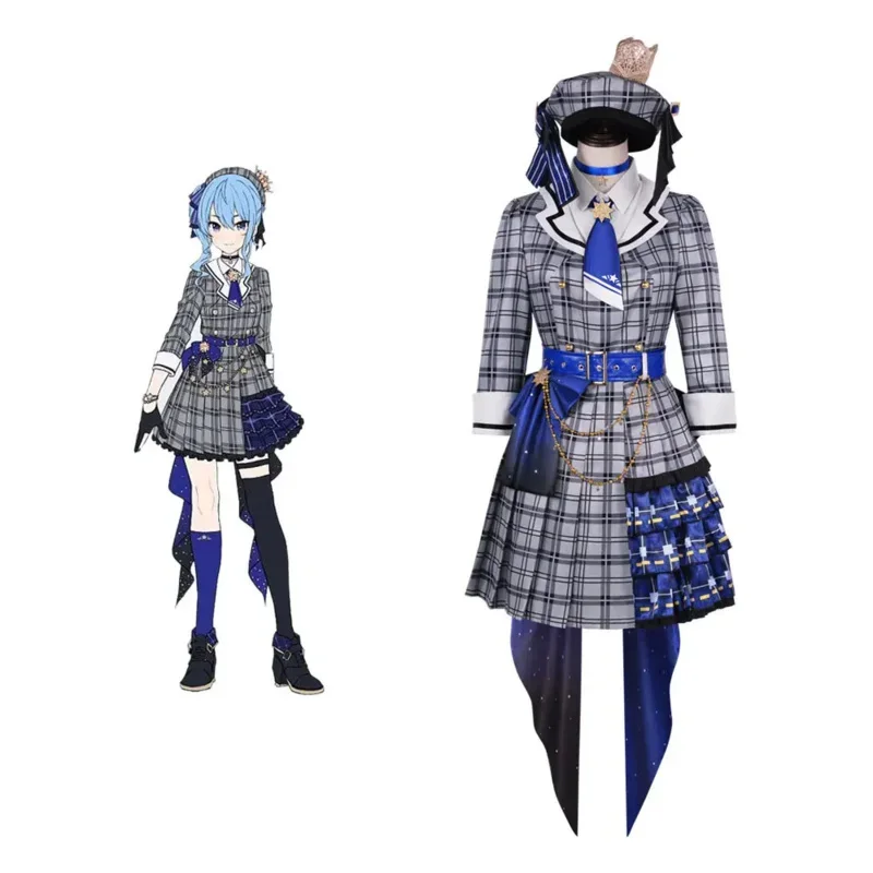 A Anime Virtual YouTuber VTuber Hololive Hoshimachi Hosimati Suisei Cosplay Costumes Halloween Uniform Carnival Outfit Stage Dre