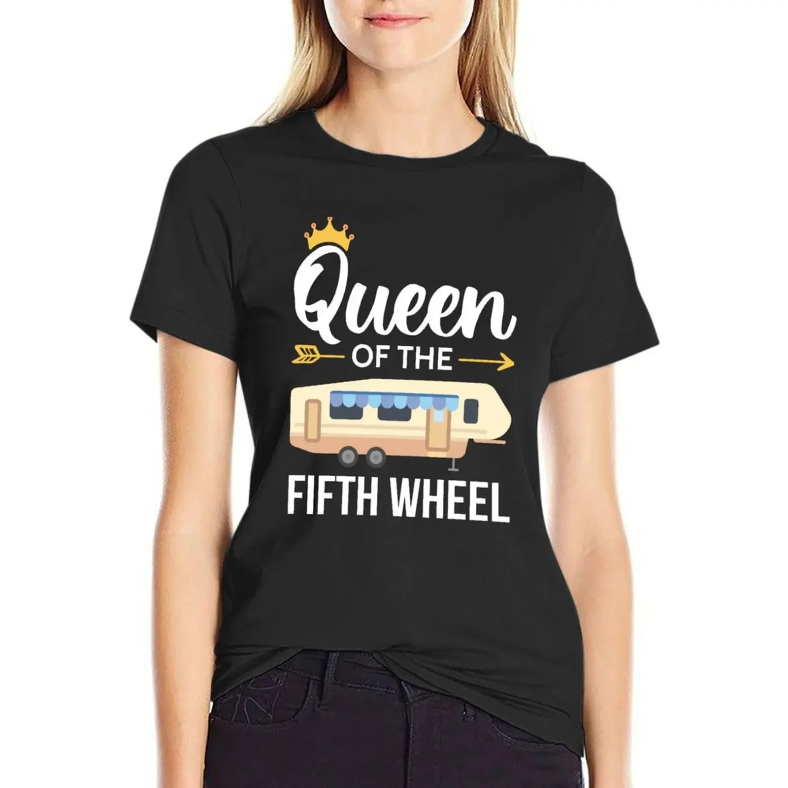 

Футболка Queen Of The Fifth Wheel I, одежда в стиле аниме, забавная корейская модная футболка в стиле вестерн, платье для женщин