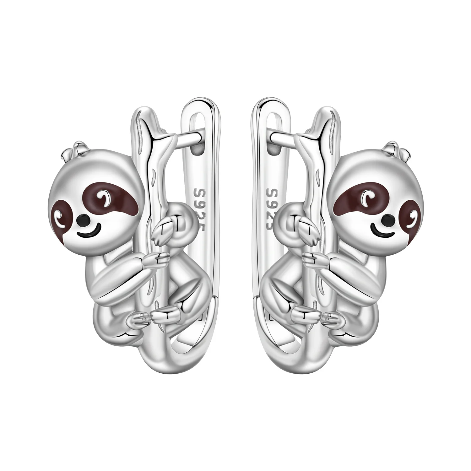 PANPOKI S925 Pendientes de plata de ley con forma de animal, pendientes de aro, joyería para mujer, regalos originales de aniversario a la moda