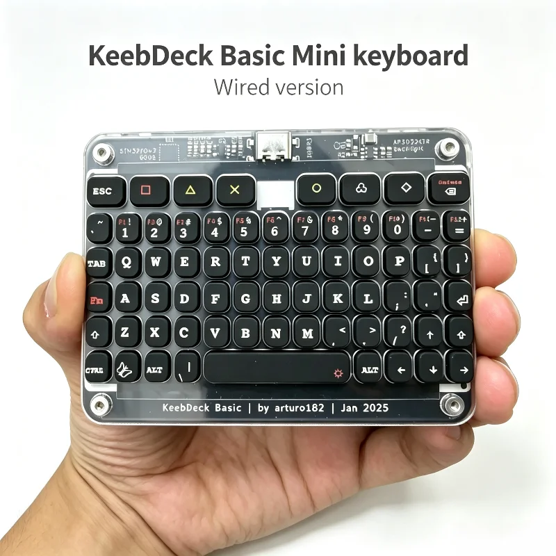 Keebdeck Basic Wired Mini Keyboard Stm32f042 Chip+p5032ktr Backlight Usb Diy Silicone Keyboard
