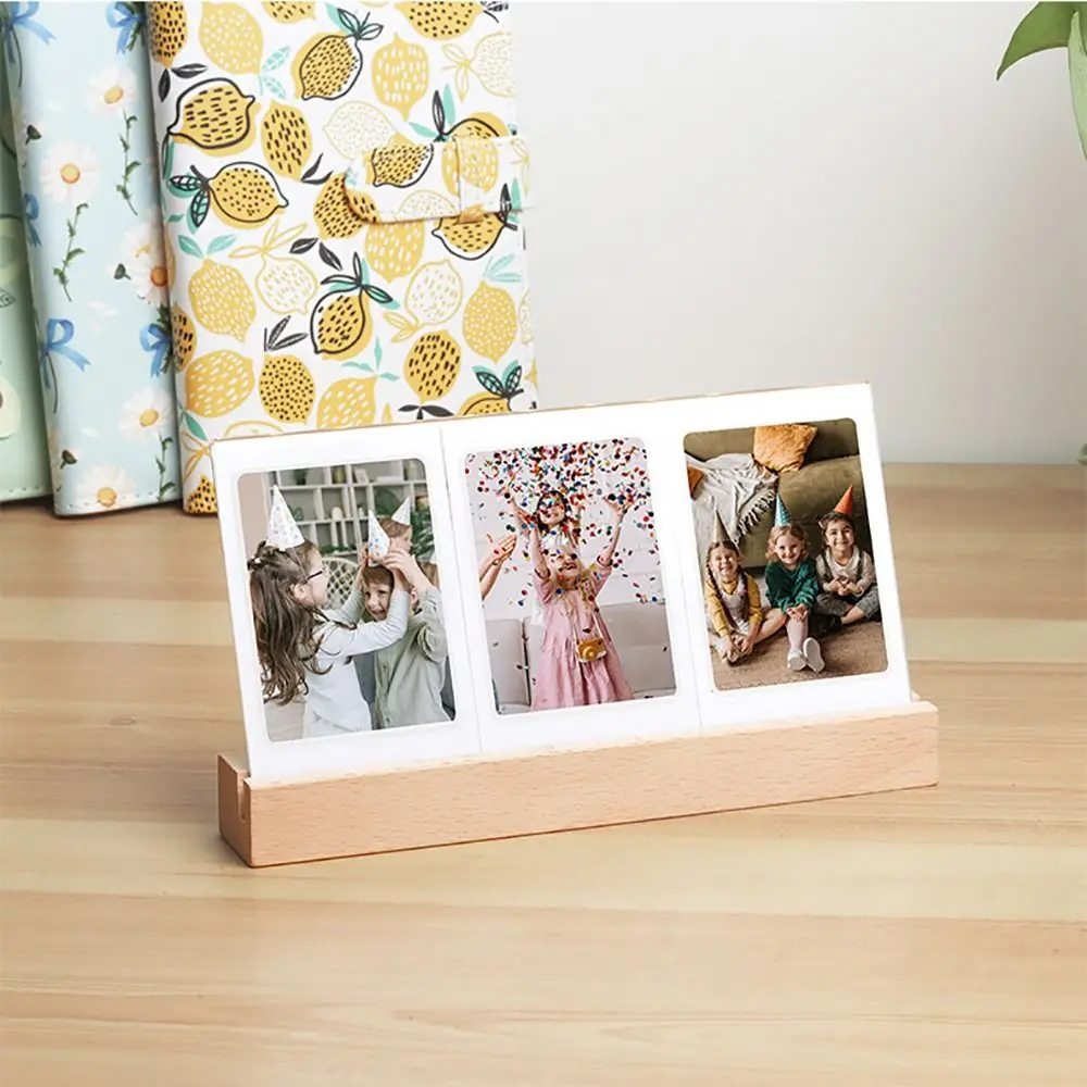 For Fujifilm Instax Mini 12 11 9 8 7+ Fuji Camera 3 In 1 3 Inch Photo Frame Acrylic LED Light Photo Table Instant Film Camera