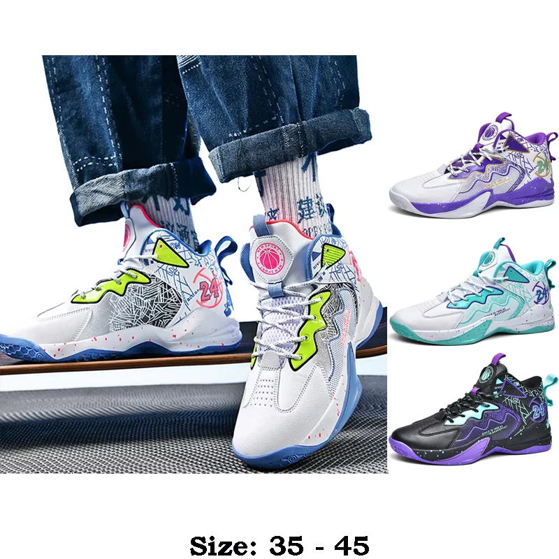 

Высококачественная повседневная спортивная кожаная обувь для мужчин, новинка 2025 года, размер 35, 44, 45, удобные уличные баскетбольные кроссовки с принтом обуви