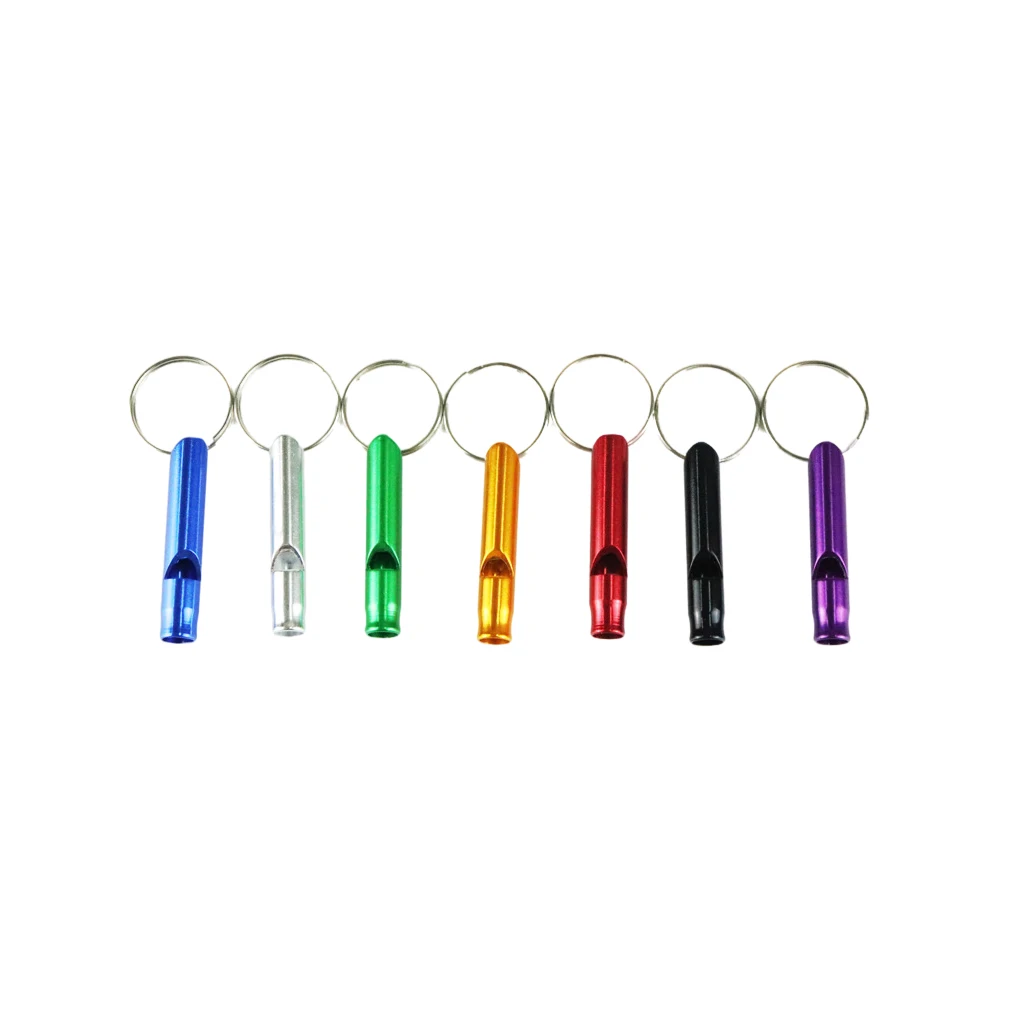 7pcs Outdoor Fire Whistles Aluminum Alloy Wear-resistant Waterproof Lifeguard Trumpet Training Survival Supplies