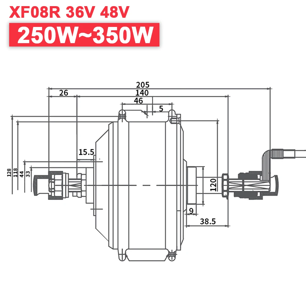 ChamRider Wheel Hub EBike Motor 36V 250W 48V 350W Brushless Geared Ebike Motor Front Rear cassette Freehub MXUS XF08RC
