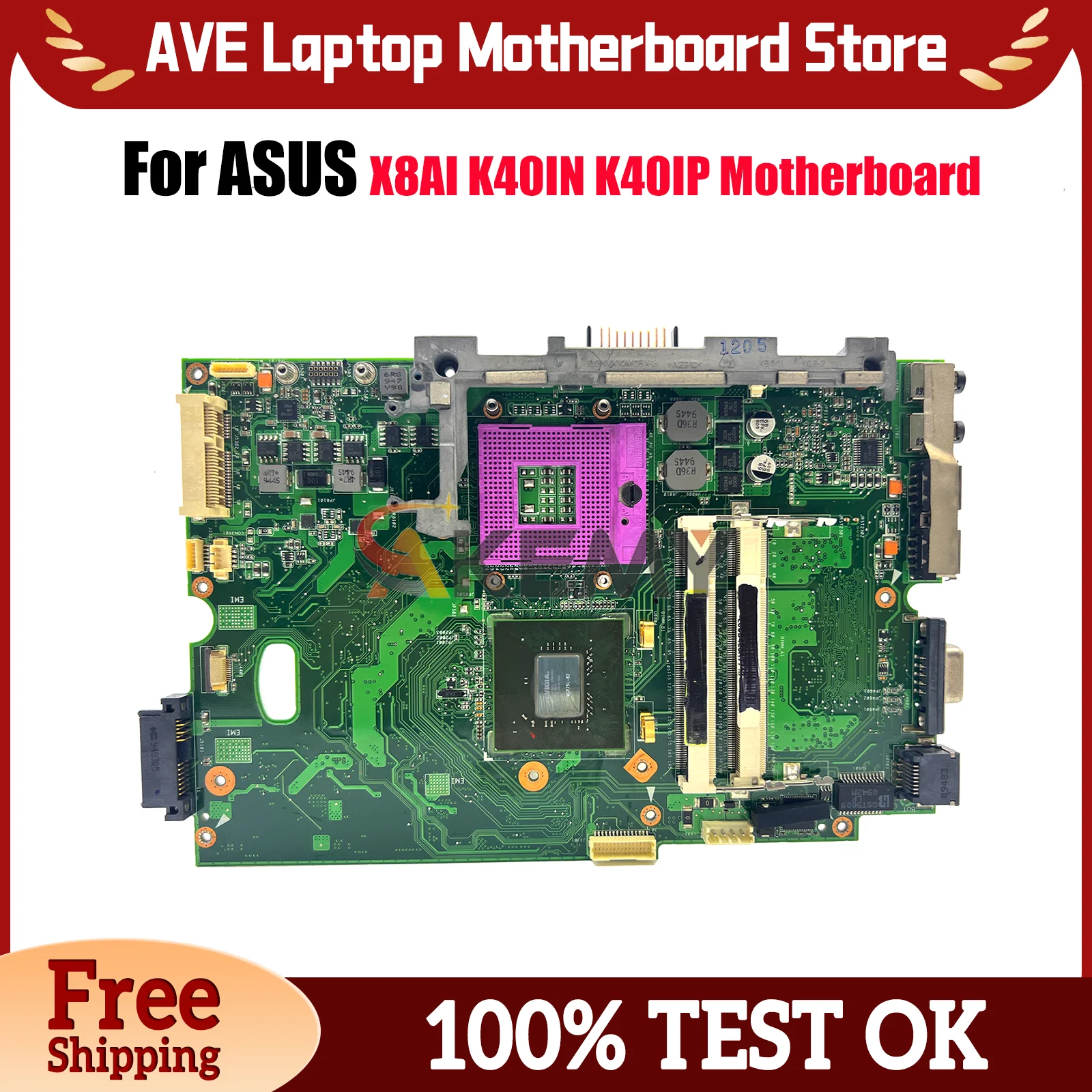 

Материнская плата K40IN для ноутбука ASUS K40IE X8AI K40IN K40ID K40I K40IJ, материнская плата для ноутбука, 100% тестирование, ОК, быстрая доставка, высокое качество